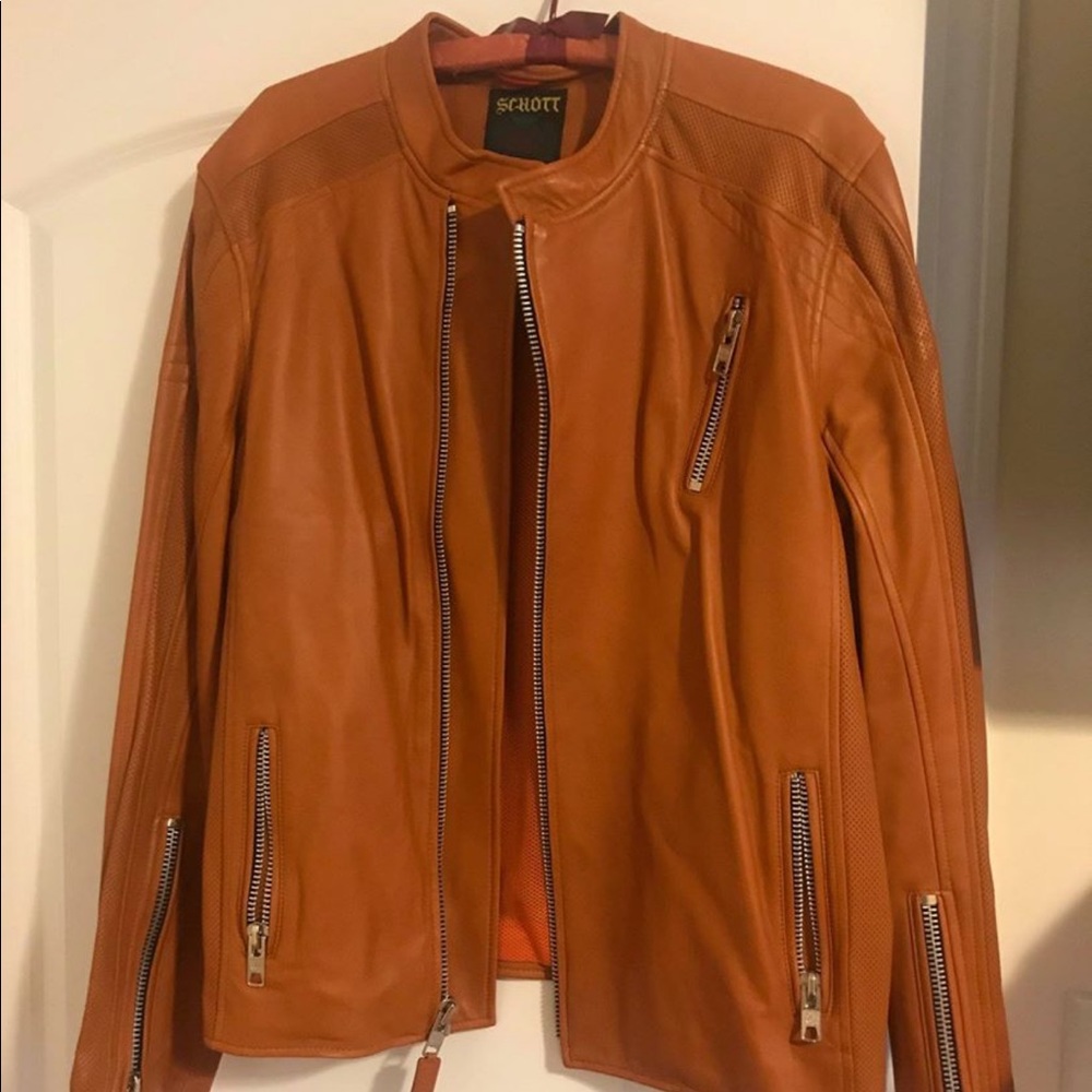 Schott Factory Men’s Brown Leather Jacket Like New